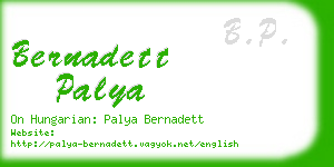 bernadett palya business card